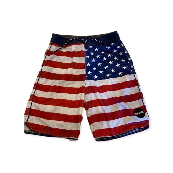 RipCurl‎ American Flag Swim Shorts Sz 27 - Picture 1 of 4